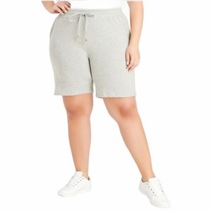 Ashley Stewart Cotton High Waist Gray Athleisure Shorts